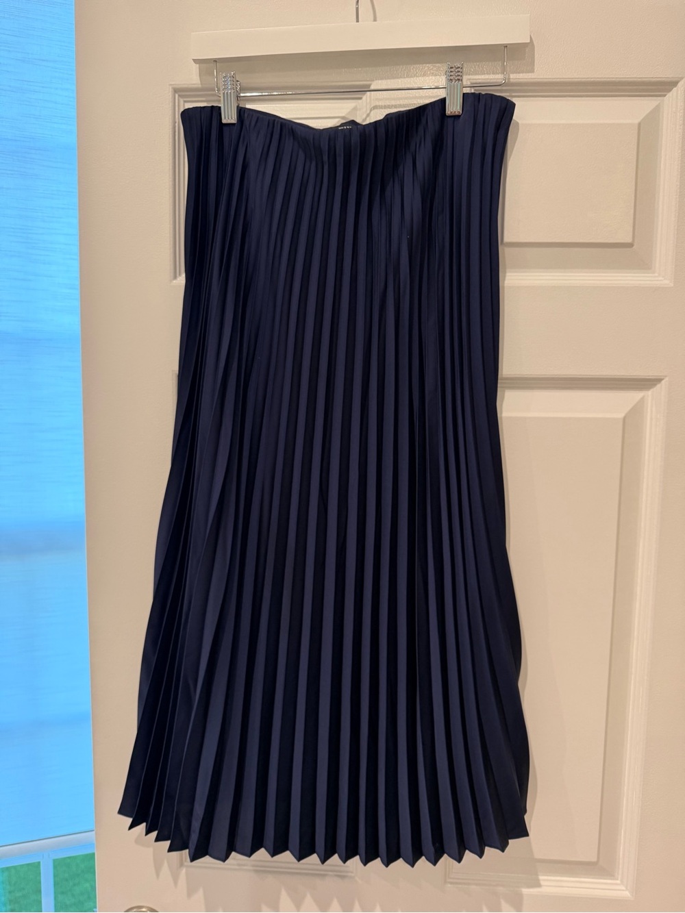 J. Crew Navy Pleated Skirt